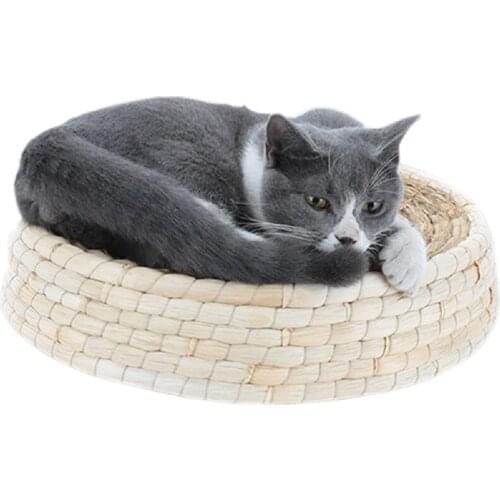 Special offer summer cat litter hand-woven straw cat litter chicken nest bowl-shaped pet breeding nest pet mat wholesale spot