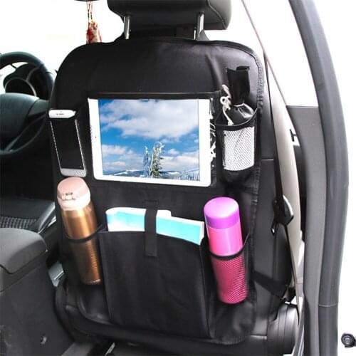 Car Rear Seat Storage Bag Back Seat Organizer Box Hanging Pocket Car Seat Pad Cups Storage Holder Interior Accessories Supplies