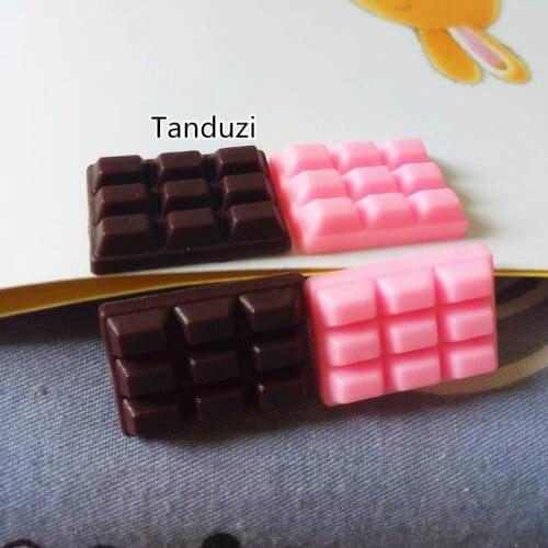 Tanduzi 30PCS Cute Mini Artificial Chocolate Plastic Fake Cake Simulation Cake Deocoration PVC Chocolates Miniature Food Model