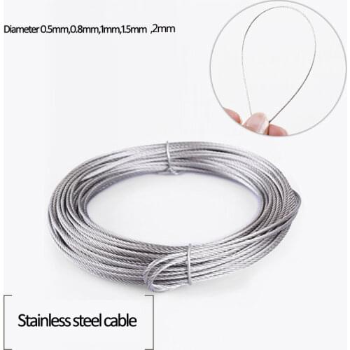 20 to 50 meters 304 Stainless steel wire rope flexible wire alambre cable softer Waterproof rustproof lifting cable line