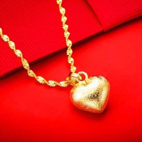 Heart Necklace Cute Pendant Necklaces for Women 24K Gold Plated Women Necklaces Party Birthday Engagement Anniversary Jewelry