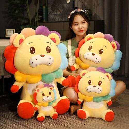 1pc 25/40cm Lovely Colorful Lion Plush Pillow Cute Animal Lion Plush Dolls Stuffed Soft Toys for Kids Girls Birthday Gifts