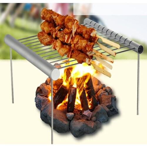 1PC Mini Pocket BBQ Grill Portable Stainless Steel BBQ Grill Folding BBQ Grill Barbecue Accessories For Home Park Use QA 053