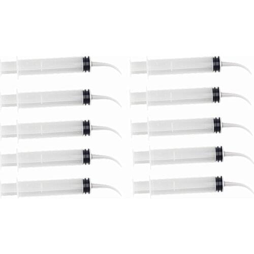 10 Pcs Dental Materials Silicone Rubber Conveyor Disposable Irrigation Syringes Rinse 12ml Tips Dentist Products