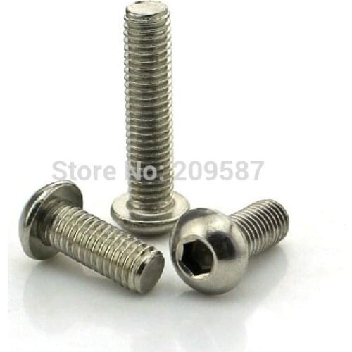 100pcs Metric Thread M5* 14mm Stainless Steel inside Round Hexagon Bolts Screws