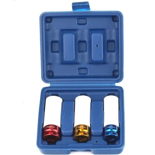 3PCS/Set Auto Car 1/2" 17mm/19mm/21mm Tire Protection Sleeve Wall Deep Impact Wheel Nut Socket Set With Box
