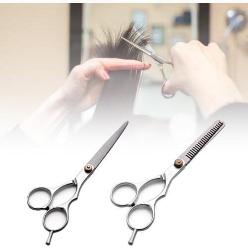 6 inch Cutting Thinning Styling Tool Hair Scissors Stainless Steel Salon Hairdressing Shears Regular Flat Teeth Blades