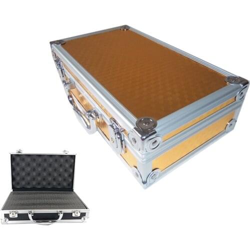 300*170*80mm Toolbox Aluminum Tool Box Portable Instrument Storage Case with Sponge Lining Handheld Impact Resistant Suitcase