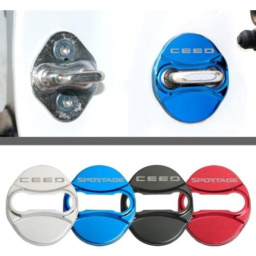 Car-Styling car door lock cover Auto Emblems Case For KIA sportage ceed kia sorento Stickers Accessories 2017 2018 Car Styling