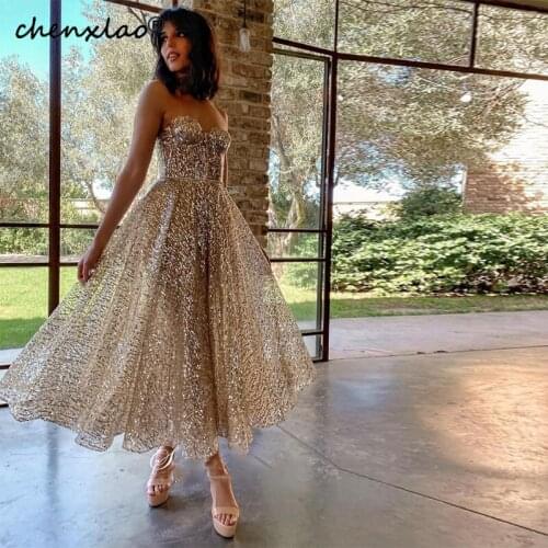 Chenxiao Real Blingbling Seuquin Evening Dresses Modern High Couture New Arrival Robe De Soiree Special Occasion Gowns