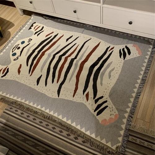 Animal Shape Throw Blanket Nordic White Tiger Sofa Covers Piano Table Dust Cover Household Sofa Home Decorative