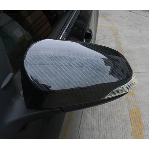 For Toyota C-HR CHR 2017 2018 ABS Carbon Fibre printing Decoration Rear View Rearview Side Glass Mirror Cover Trim Frame 2Pcs