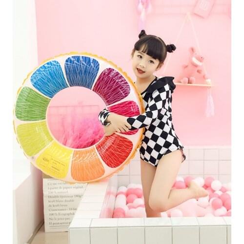 Colorful Lemon Baby Float Swimming Ring Inflatable Circle Rubber Ring for Swimming Pool Float Beach Party Water Toys