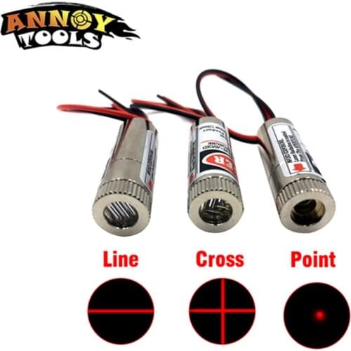 DIY 650nm 5mW Red Point / Line / Cross Laser Module Head Glass Lens Adjustable Focus Laser Industrial Positioning Laser Aiming