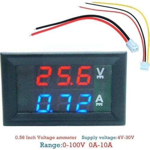 For Dc0-100v/10a 50a 100a Led Dc Dual Display Digital Voltage Instrument Test Panel Current Amplifier Meter Digital and Z5K5