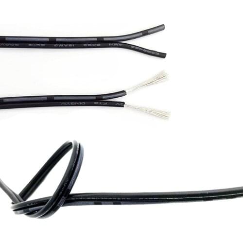 5 / 10M 2Pin Copper Wire 18AWG Car LED Lights With Lighting Cable PVC Extension Cord Black UL2468 Cable High Current 3A 5A 7A