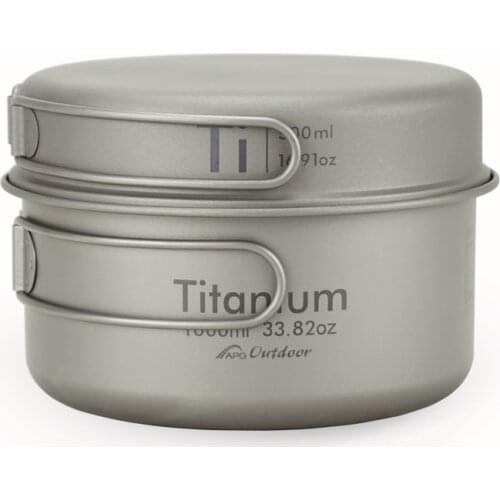 Ultralight Titanium Pan Outdoor Cookware Camping Pot Folding Tableware Enhancing The Body Resistance