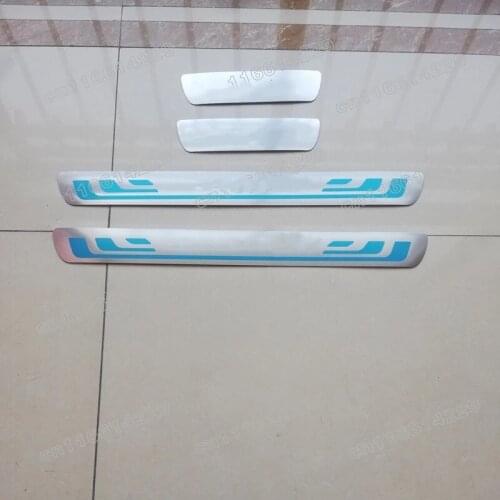 RIO X Line X-Line Door Sill Cover Sticker Stainless Steel Door Sill Scuff Plate for EU Kia Rio 2015 2016 2017 2018 2019 2020