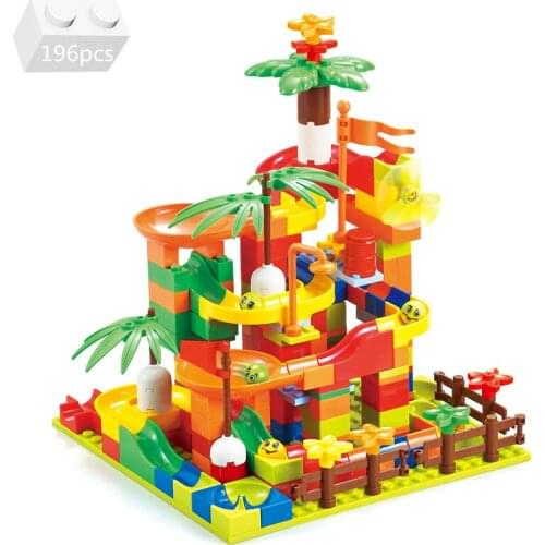 NEW Marble Race Run Block Small Size Building Blocks Sets Bricks Variety Funnel Scenes Slide Track Kids Toys For Children Gifts
