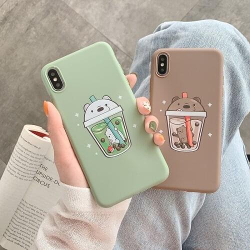 New Cute Boba Phone Case For iPhone 11Pro Max For iPhone X XR XS Max 7 8 Plus Kawaii Fashion Bubble Tea Phone Cover Accessories