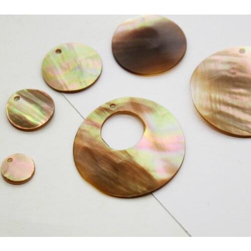 10pcs / bag natural penguin shell pendant polished polished circular ring handmade DIY necklace earring jewelry accessories