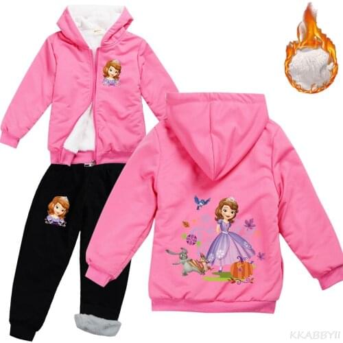 Sofia Hot Game Fashion Autumn Winter Children Cotton Sweater And Hoodie + Cotton Pants 2 Piece Suit Kids