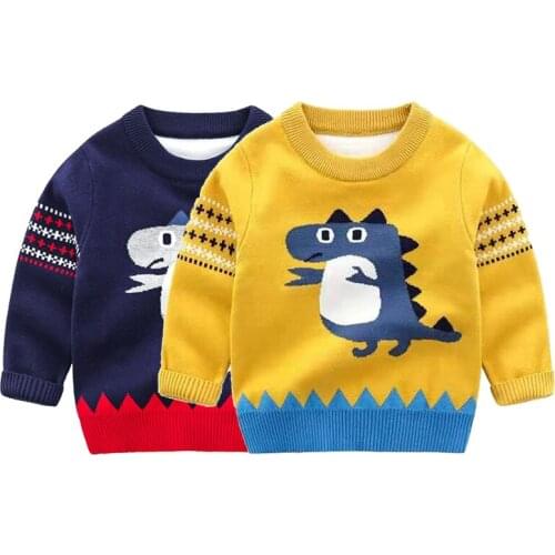 Baby Boys Sweaters Winter 2021 Autumn Cartoon Pullover Knit Warm Sweaters Christmas Costume Boy Kids Printing Sweaters Clothes