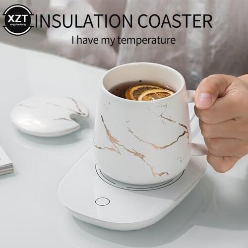 Usb EU Plug Hot Drink Cup Doormat Keeps Beverage Insulation Cup 55 ° C Heated 110V Coaster Heating Office Kitchen Accessories