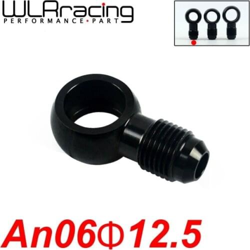 WLR RACING - Aluminum banjo adaptor Bolt AN6 AN-6 -6 an to 12.5mm brake fitting Black WLR-SL776-06-12