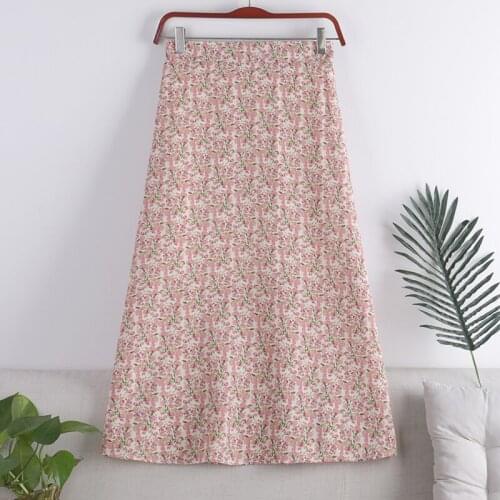 Floral Print Ruffle Long Summer Skirts Women Korean Streetwear Drawstring Elastic Waist Midi Maxi Holiday Vocation Skirts DS164
