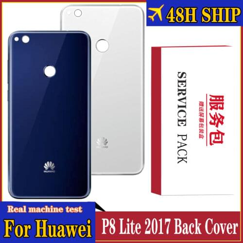 For Huawei P8 Lite 2017 Back Glass Battery Cover Rear Door For Huawei P9 Lite 2017 Back Housing Panel Replacement with logo