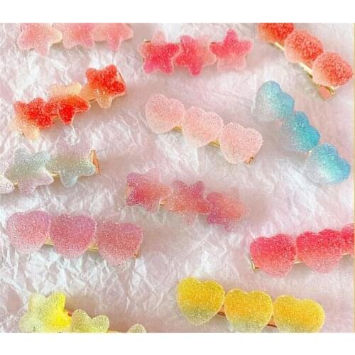 2PCS/SET Candy Hair Clip Cute Heart Shape Hair Pins For Women Girl Hair Accessories B1256