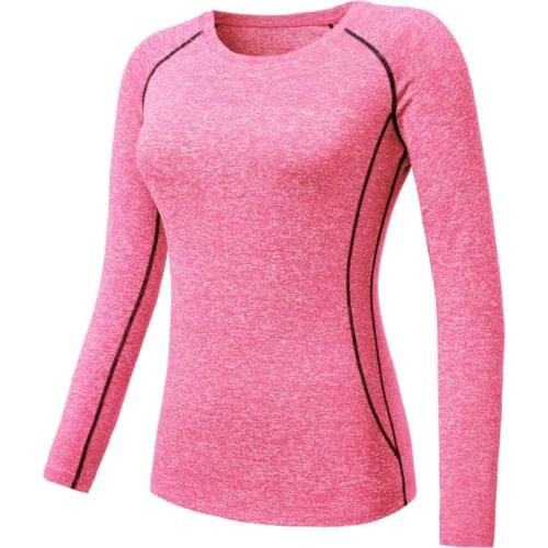 Women Quick-Dry Compression Long Sleeve Sports T-Shirt Gym Yoga Running Tops Tee