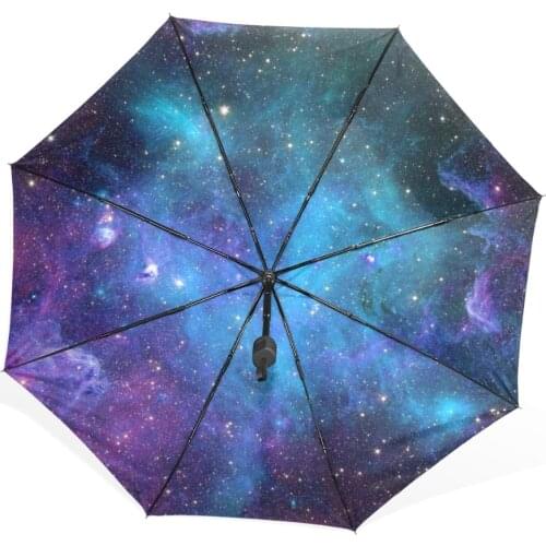2017 UV Sun Protection Umbrellas Sky 3 Folding Parasols Umbrella Rain Women Starry Sky Dreamlike Umbrella