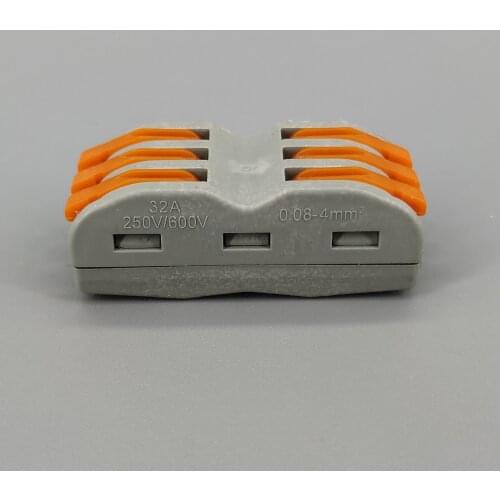 10pcs 3 Pin Universal compact wire wiring connector conductor terminal block with lever Splitter 32A