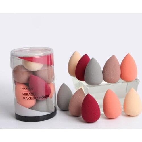 10pcs/set Mini Puff Wet and Dry Dual-use Beauty Eggs Foundation Blush Makeup Puff Tools