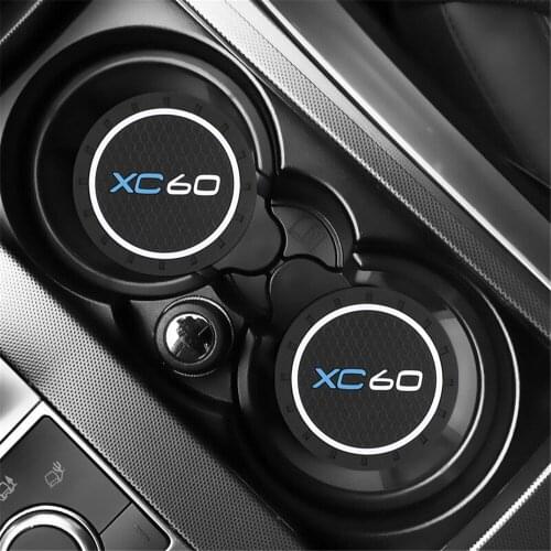2pcs Car Auto Water Cup Slot Non-Slip Mat Accessories For Volvo XC60 Accessories Car Styling