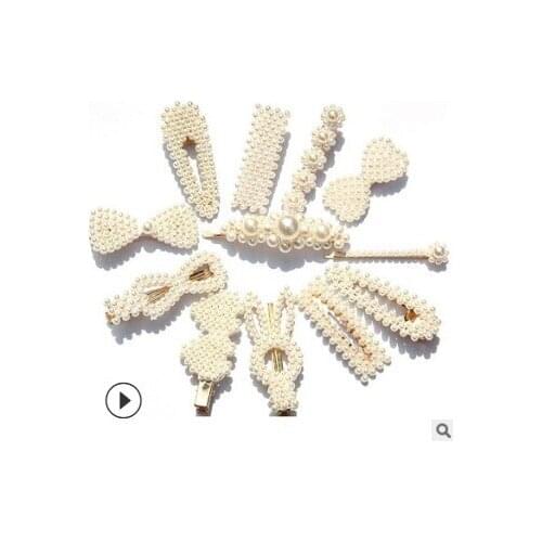 300pcs/lot DIY Simple Sliver Integrated Pearl Hair Clips Mix Styles Lady Hairpins Hair Care & Styling Accessories Tools HA624