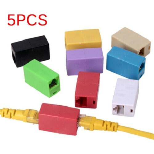 5PCS RJ-45 CAT5 Coupler Network Cable Ethernet LAN Straight Adapter Connector