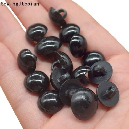 50PCS Cute Mushroom Shape Black Button Sewing Buttons for Scrapbooking Can Be Used As Animal Eyes Garment Accessory