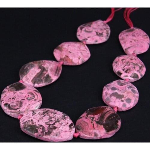 15.5"strand Large Size Natural Pink Ocean Jades Faceted Slab Loose Beads,Raw Ocean Agates Slice Nugget Pendants Jewelry Making
