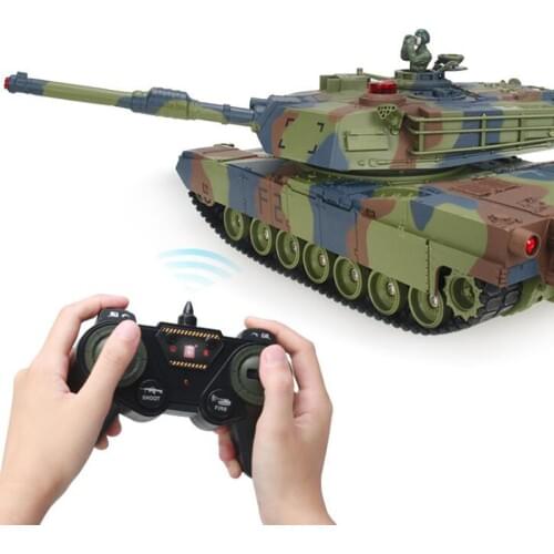 Childrens Remote Control Battle Tank 2.4G Charging Can Launch Toys Off-Road Remote Control Chariot Model Boy Toy Birthday Gift