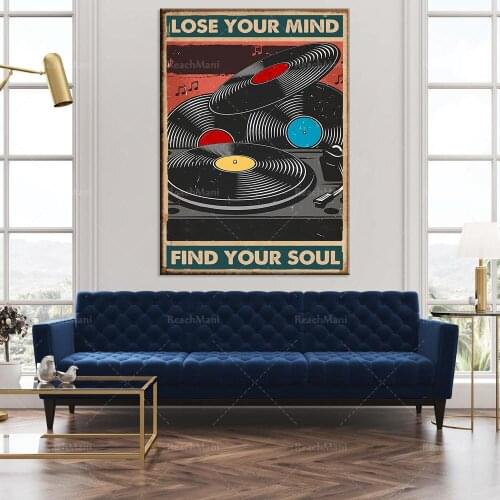 Disque phonograph record lost your heart find your soul poster home decoration poster
