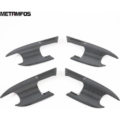 For Ford Edge 2021 2022 Carbon Fiber Door Handle Bowl Cover Trim Molding Decoration Sticker Exterior Accessories Car Styling