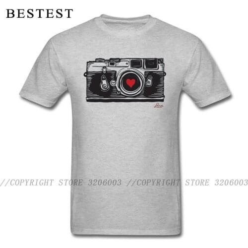 Love Camera Tops Tees Men Grey T-shirt 2019 Newest Vintage Design T Shirt Male Adult Short Sleeve Tshirt Custom Travel Clothes