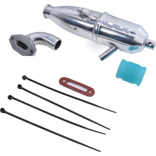 HPS 1/10 Aluminum Side Exhaust Pipe for 1:10 RC Nitro Car Buggy Truck Engine Spare Parts and Accessories 02006 02031 102009