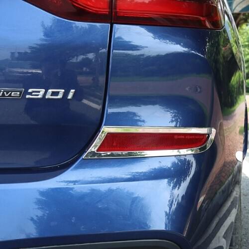 JY 2PCS ABS Polished Surface Rear Fog Lamp Cover Molding Trim Car Accessories Styling Sticker For BMW X3 G01 2018