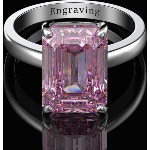 New Style 925 Silver Rectangular Cut 10*14MM 19CT Bridal Ring Wedding Engagement Wholesale Exquisite Jewelry