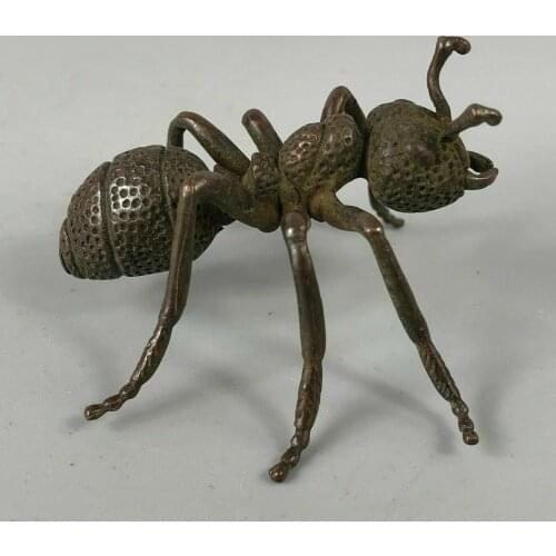 Collectible Old Antique Chinese Handwork Copper Lifelike Ant Move House Statue