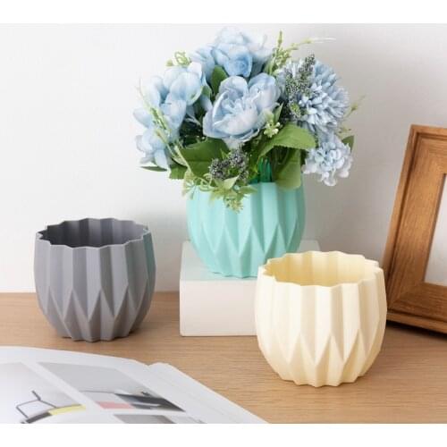 Creative Diamond Geometric Flowerpot Simple Succulent Plant Container Green Planters Small Bonsai Pots Home Office Decoration